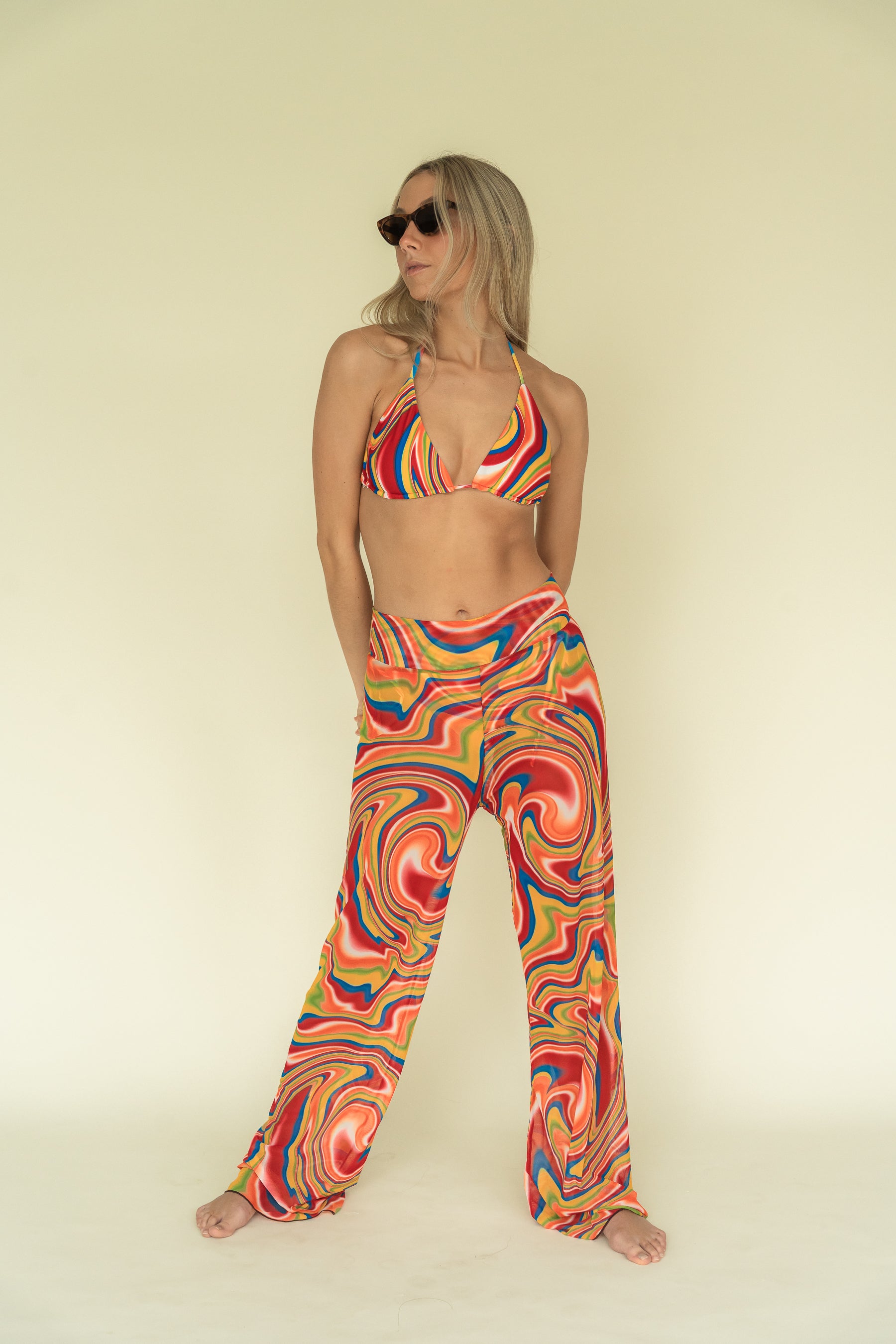 Funky retro trousers with pareo