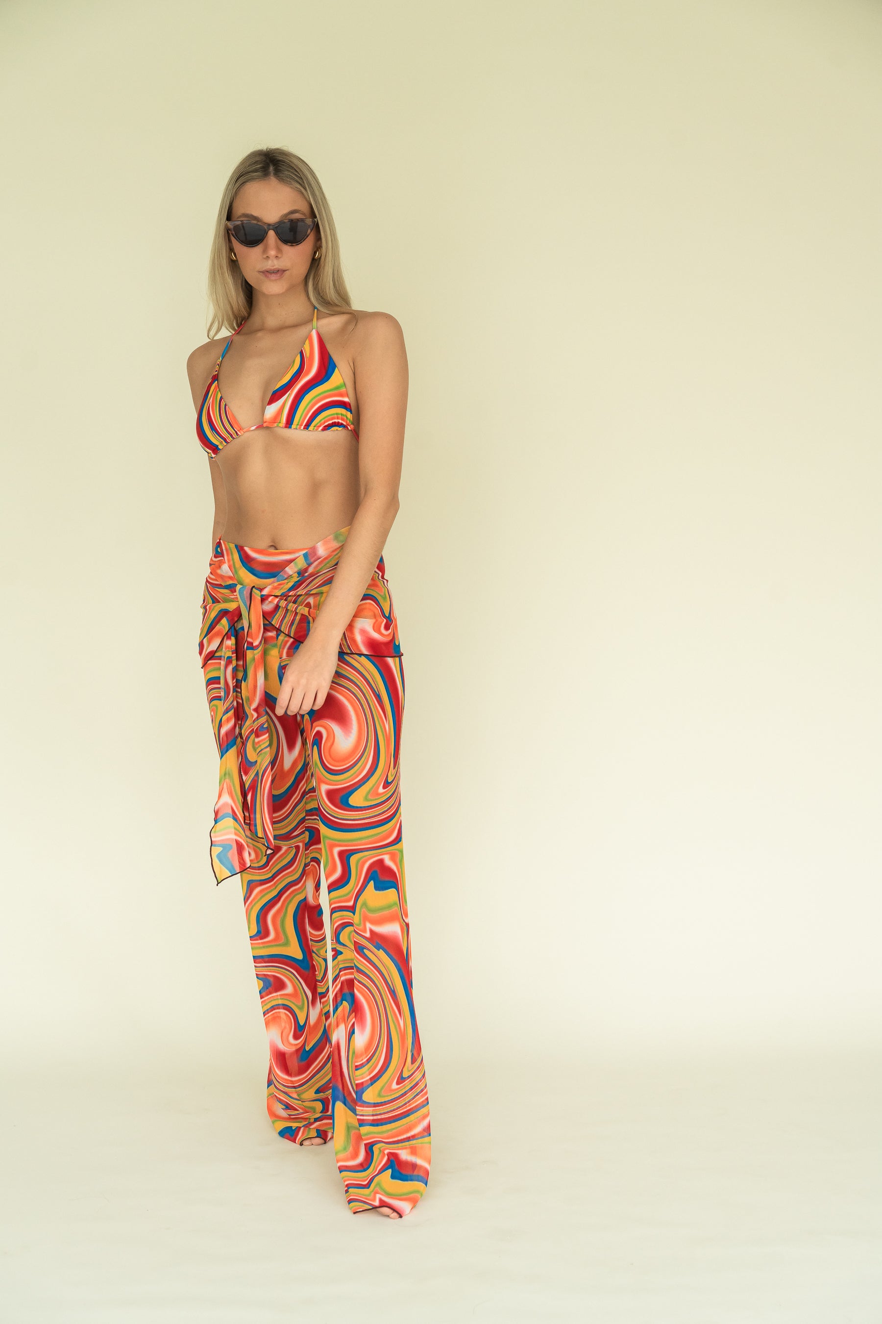 Funky retro trousers with pareo